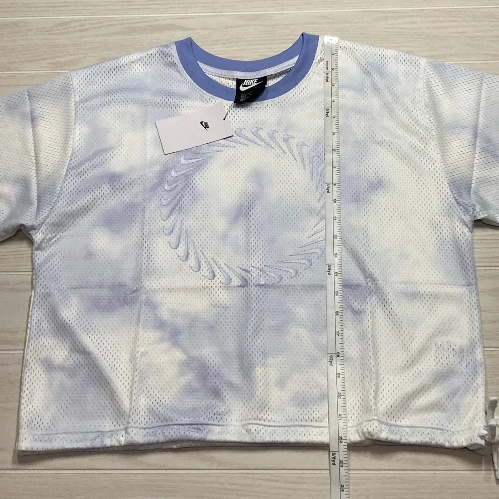 Nike Womens Sportswear Icon Clash Mesh Crop Tie Dye Shirt Size Medium DQ2914-569
